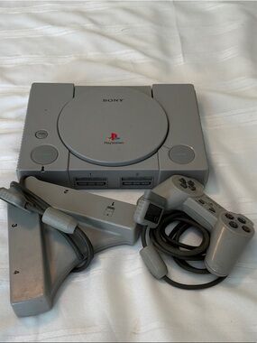 Sony Classic PlayStation Console in Light Gray with Controller
